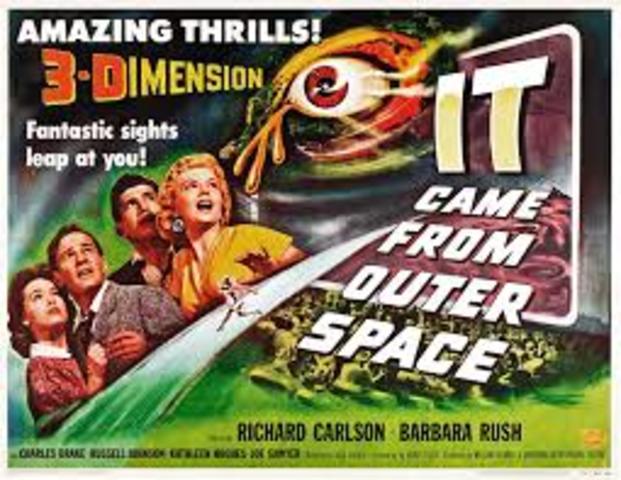 de 3D- film it came from outerspace is een van de eerste films over ruimtemonsters