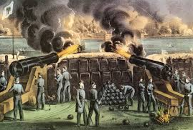 Confederate Troops Fire at Fort Sumter