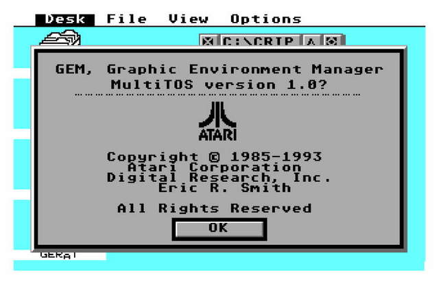 Primera versión de GEM (Graphical Environment Manager)