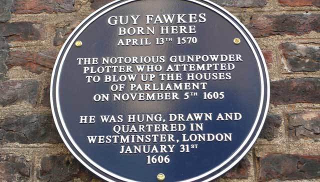 Guy Fawkes was born in York.