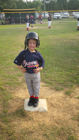 Harley's First Time Hitting a Ball
