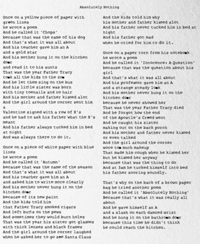 Charlie reads a poem