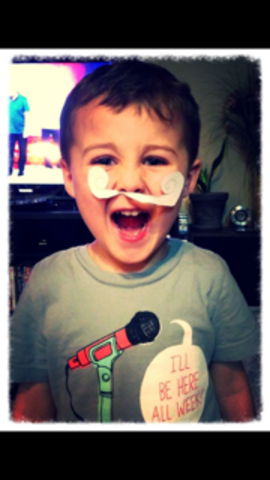 I had a funny mustache, Taylor made it for me