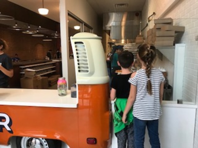 Me and my sister ate donuts, and the were so delicious.