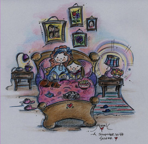 kaycee has her frist sleepover