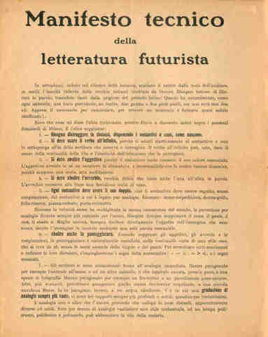 Manifesto della Letteratura Futurista