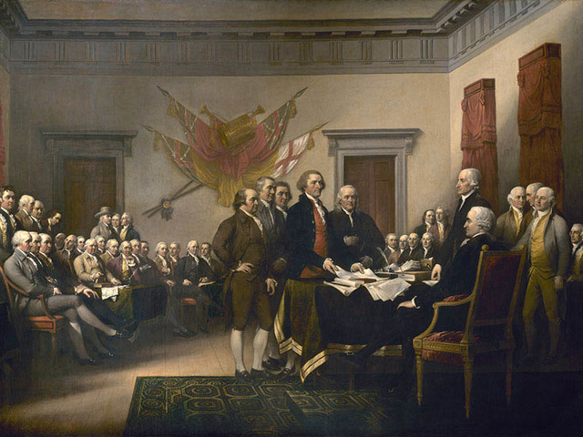 Signing of Declaration of Independence of America