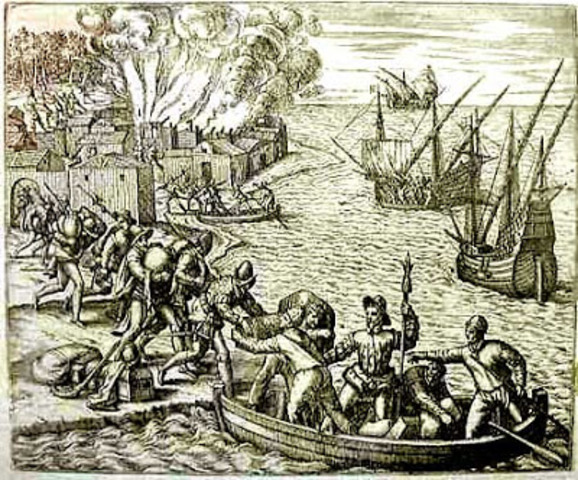 Ataque al puerto de Veracruz  y Campeche por los piratas ingleses.