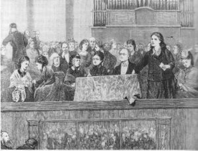 Primera reunión pública de la Sociedad Nacional para el Sufragio de las Mujeres