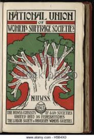 Lydia Becker i Millicent Fawcet funden la "National Union of Women's Suffrage Societies" - NUWSS