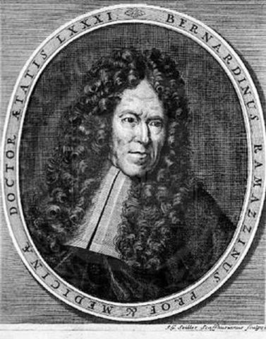 Se publica un tratado completo de enfermedades ocupacionales: Bernardino Ramazzini