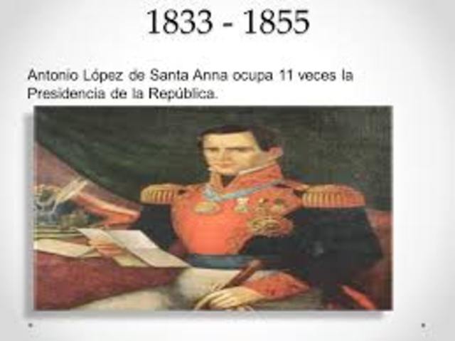Antonio Lopez de Santa Anna ocupa 11 veces la presidencia