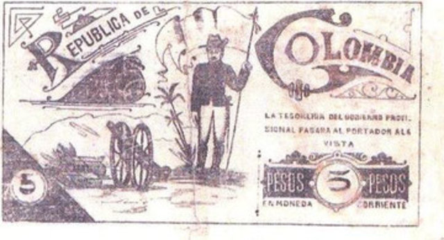 Billetes emitidos en Ocaña por orden del general Rafael Uribe Uribe