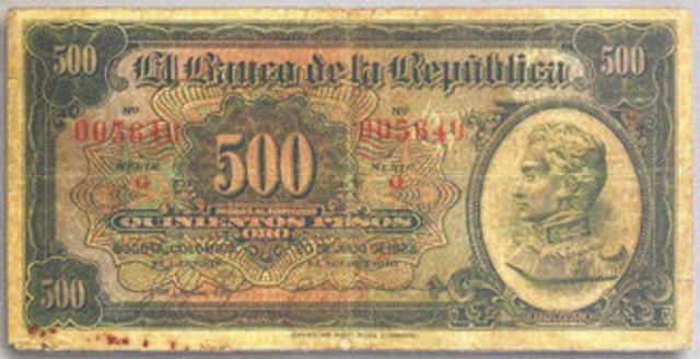 Primera emisión de billetes del Banco de la República en 1923