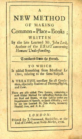 John Locke publishes A New Method of Making Common-Place-Books