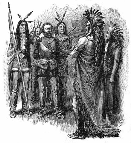 Captain John Smith is captured by the Powhatans