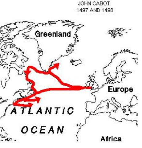 John Cabot from England explores the Atlantic coast of Canada