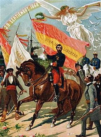 Revolución "La Gloriosa": Exilio de Isablel II