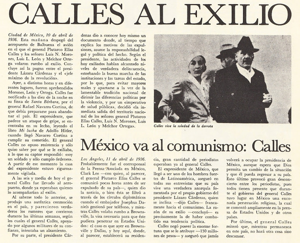 Exilio de Calles [Político]