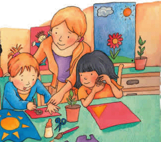 Kindergaten dividido en 3 secciones o clases