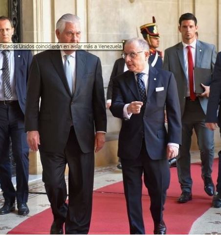 Tillerson en Argentina: tenemos que darle más duro a Venezuela.