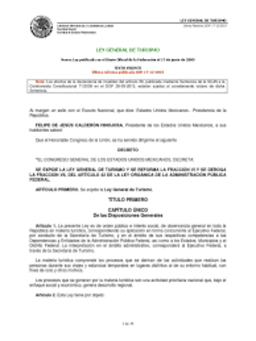 Ley General de Turismo