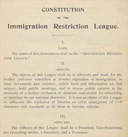 immigration restriction act passed