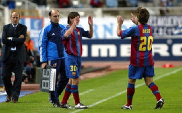 the debut of Messi with F.C.Barcelona