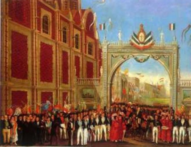 Entrada del Ejército Trigarante a la ciudad de México. Se consuma la independencia de México.