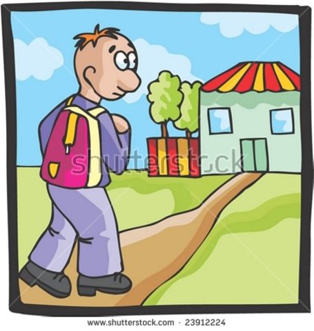 Matthew gets their stuff and returns