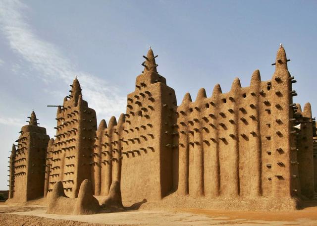 Great Mosque of Djenné. Mali. Founded c. 1200 C.E.; rebuilt 1906-1907. Adobe.