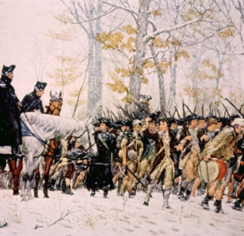 Continental Army wintering at Valley Forge