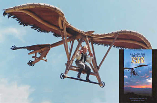 En España, Diego Marín Aguilera fue el primer hombre, que se tiene noticia que voló con un aparato que pesaba más que el aire.