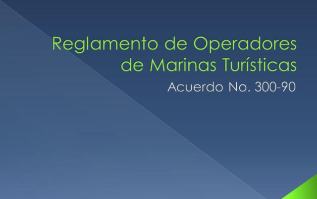 Reglamento De Operadores De Marinas Turísticas