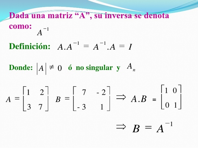 Inversa de una matriz