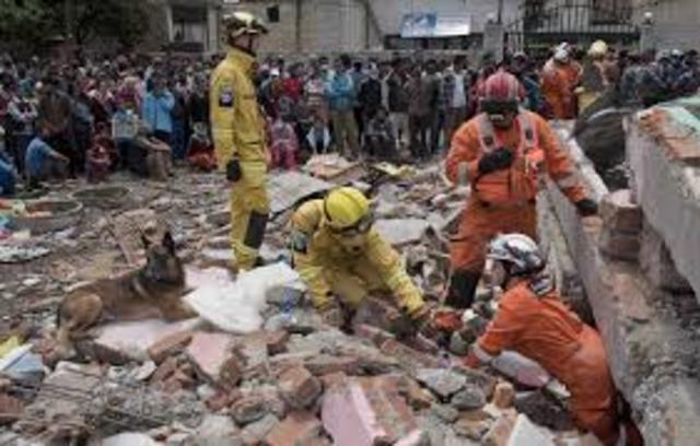 destrucción de por bombas