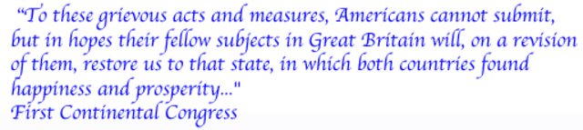 CONTINENTAL CONGRESS BOYCOTTS BRITISH GOODS