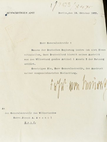 Germany Leaves the League of Nations