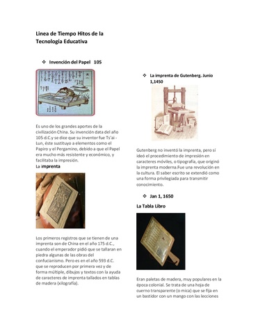 Linea del tiempo de la tecnología educativa #1