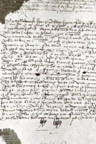 Documento Real de la Reina Isabel 1529