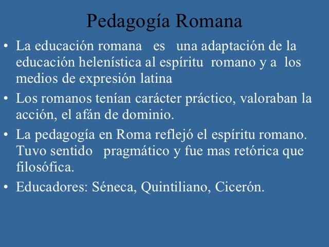 EDUCACION DEL SISTEMA ROMANO