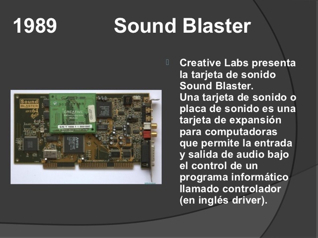 Creative Labs presenta la tarjeta de sonido Sound Blaster.