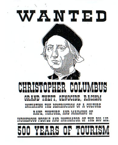 Columbus lands on Indigenous people's land