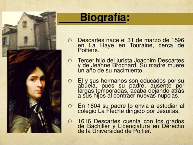 RENE DESCARTES.  RACIONALISMO 1596 - 1650