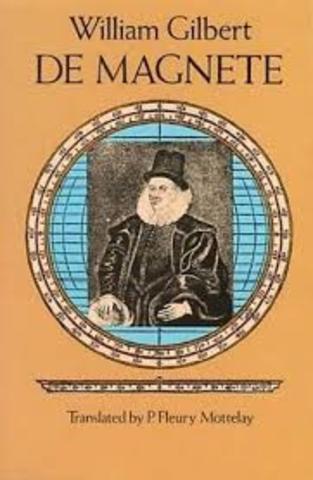 Gilbert publica su obra titulada El iman y los cuerpos magneticos.