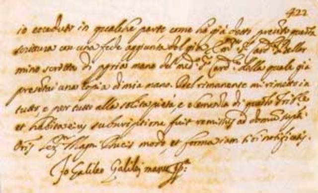 Galileo envia una carta a la Gran Duquesa Cristina.