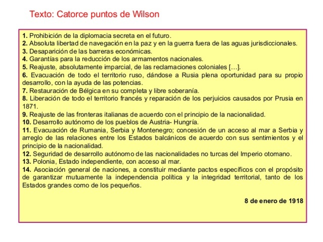 14 puntos de Thomas Woodrow Wilson