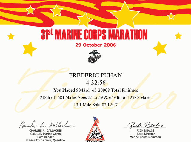 His Second - And Best of Nine - Marathon