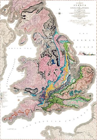 Mapa Geológico de Inglaterra y Gales, William Smith.