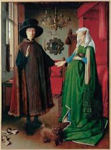 Jan van Eyck paints the "Arnolfini Portrait" (Renaissance Art/Artists)